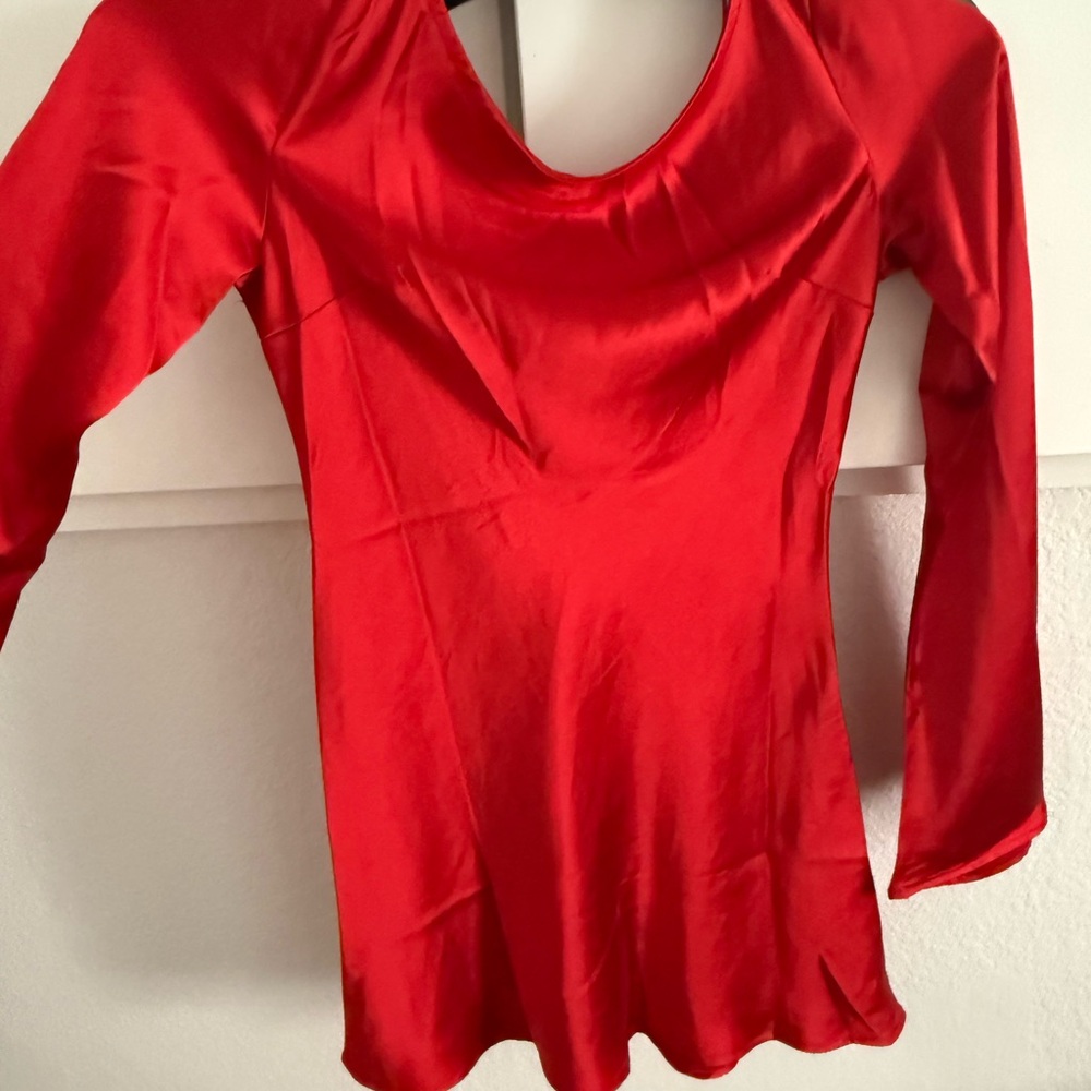 Princess Polly Red Fitted 3/4 Sleeve Bodysuit
